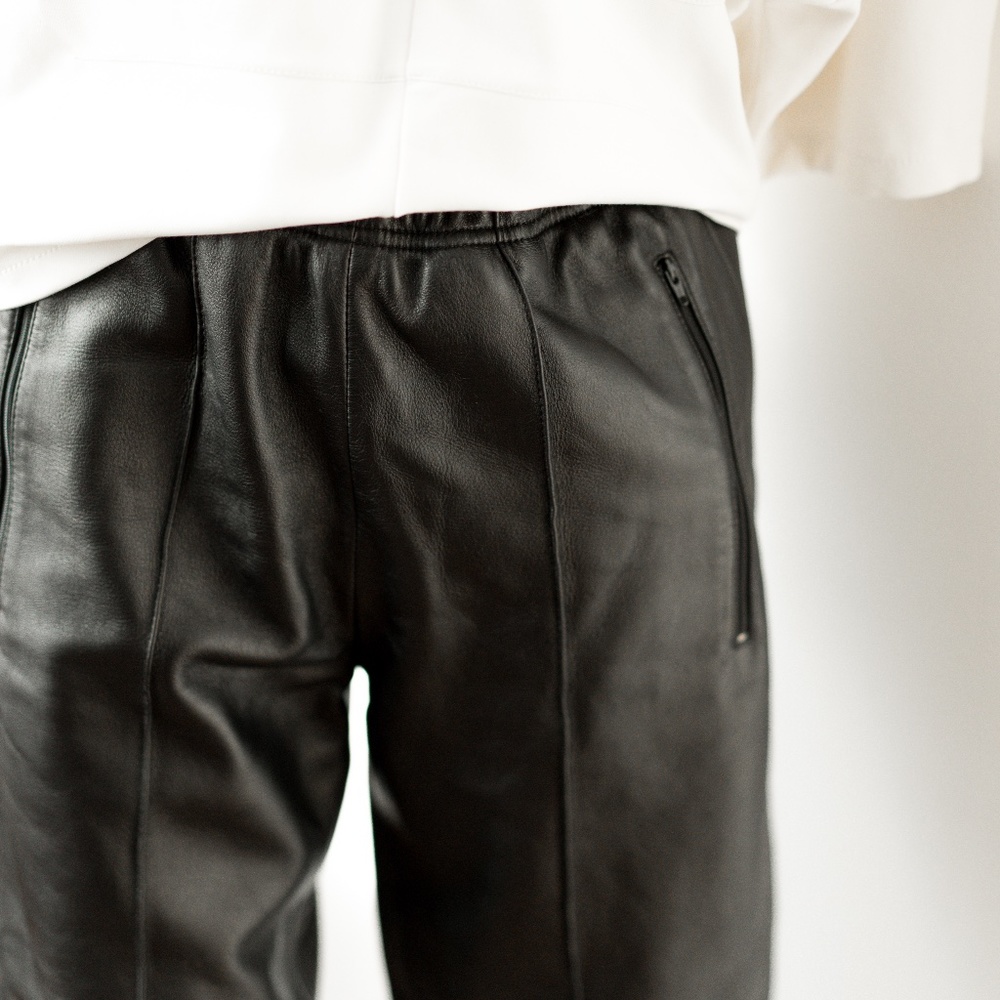 BALENCIAGA Leather Track Trouser Pant, Black, 38 FR / 6 US 100% Authentic - Picture 3 of 17